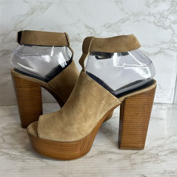 Rebecca Minkoff Cece Platform Sandals heels in light taupe nude shoes size 8 M - Picture 9 of 12